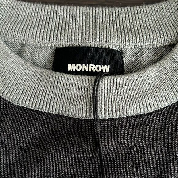 NWT Monrow Color Block Relaxed Sweater, XS - Picture 7 of 8